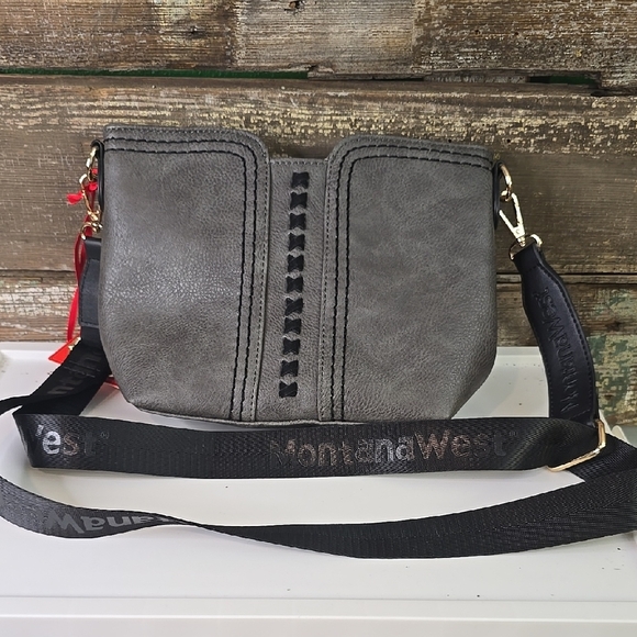 Montana West Handbags - NWT Montana West Gray Crossbody Bag with Adjustable Strap